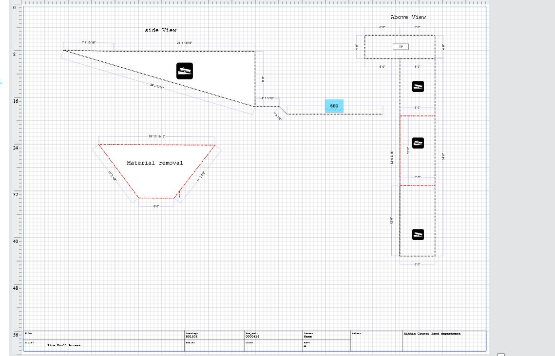 Riverside Point site plan showing side and above views